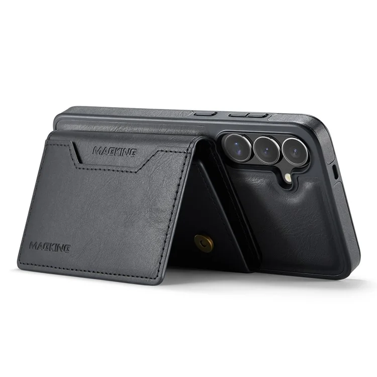 Чехол для Samsung Galaxy S24 серии MAGKING K2, совместимый с MagSafe, PC+TPU+PU - Черный