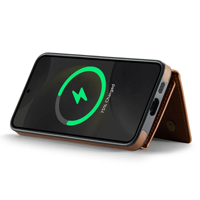 MAGKING K2 Series For Samsung Galaxy S24 Magnetic Case PC+TPU+PU Phone Cover - Brown