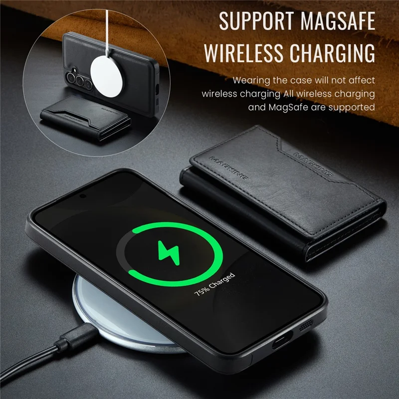 Custodia MAGKING K2 Series per Samsung Galaxy S24+ compatibile con MagSafe PC+TPU+PU - Nera