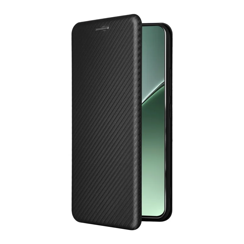 For Xiaomi 15 Case Carbon Fiber Texture Drop-Proof PU Leather Phone Cover - Black