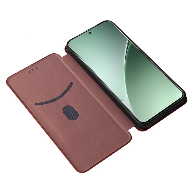 For Xiaomi 15 Case Carbon Fiber Texture Drop-Proof PU Leather Phone Cover - Brown