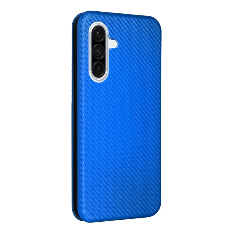 For Samsung Galaxy A36 5G Case Carbon Fiber Texture Drop-Proof PU Leather Phone Cover - Blue