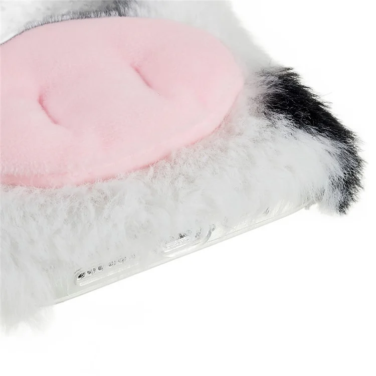 Per Iphone 14 Pro Cute Milk Cow Oren Winter Furry TPU TPU Case di Telefono Invernale Shell di Protezione - Nero