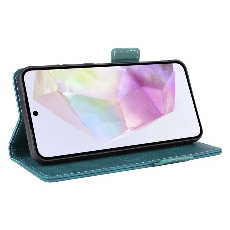 For Samsung Galaxy A36 5G Case Leather Wallet Flip Phone Cover with Hardware Decor - Blue