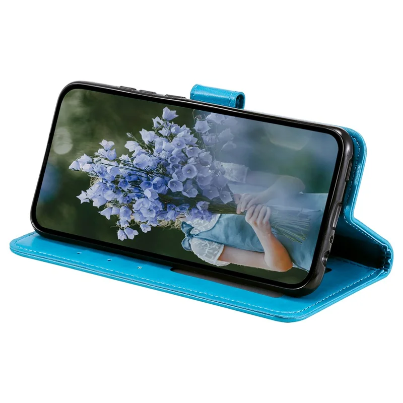 For Samsung Galaxy A36 5G Case Imprinted Totem PU Leather Wallet Stand Phone Cover - Blue