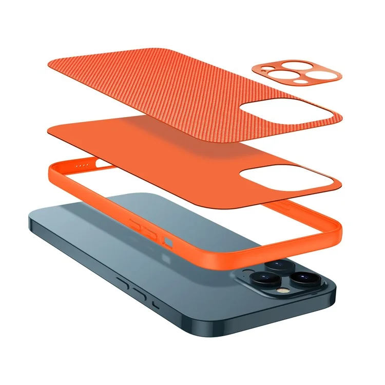 For iPhone 14 Pro Max Scratch Resistant Nylon Coated Flexible TPU Slim Phone Case Cellphone Protective Back Cover - Dark Green