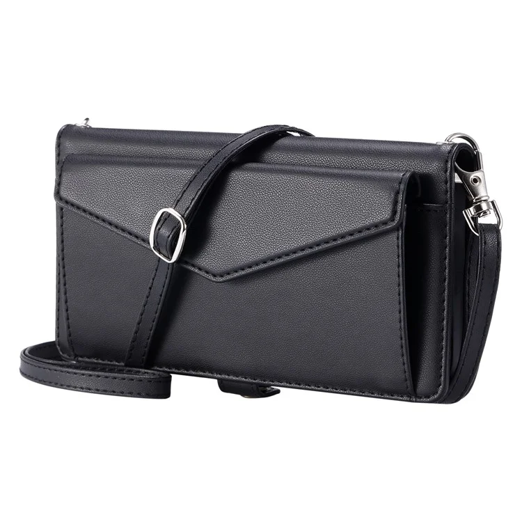 For Samsung Galaxy A36 5G Leather Case Wallet Stand Phone Cover with Straps - Black