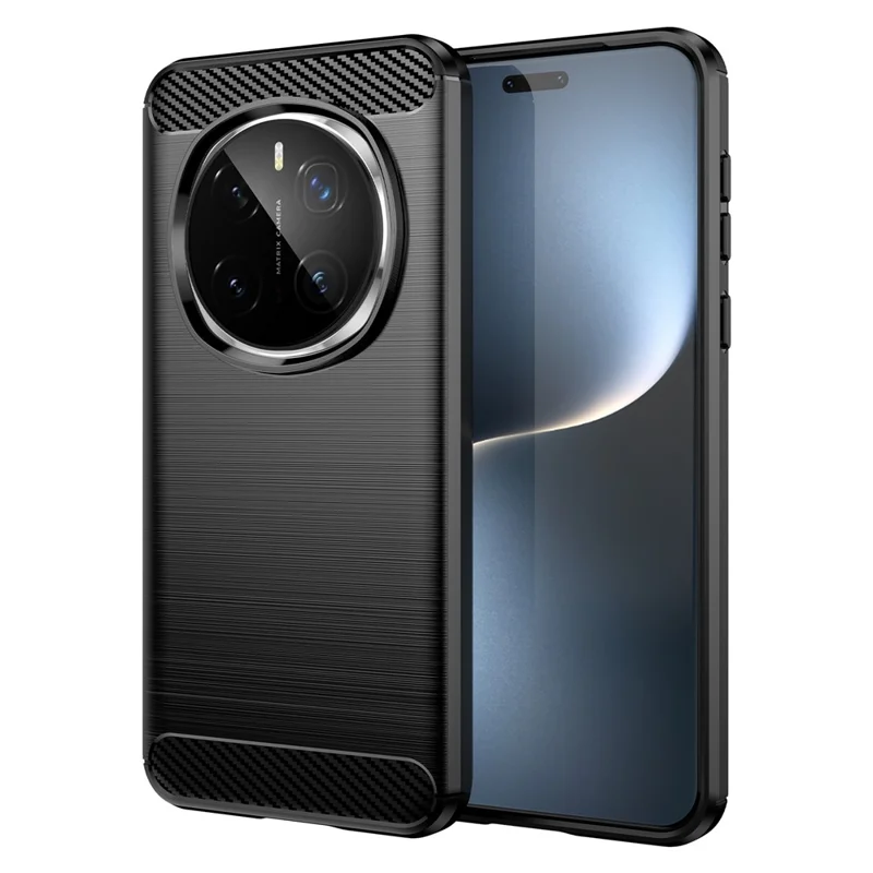 Custodia For Honor Magic7 Pro 5G in fibra di carbonio con texture spazzolata, anti impronte digitali - Nero