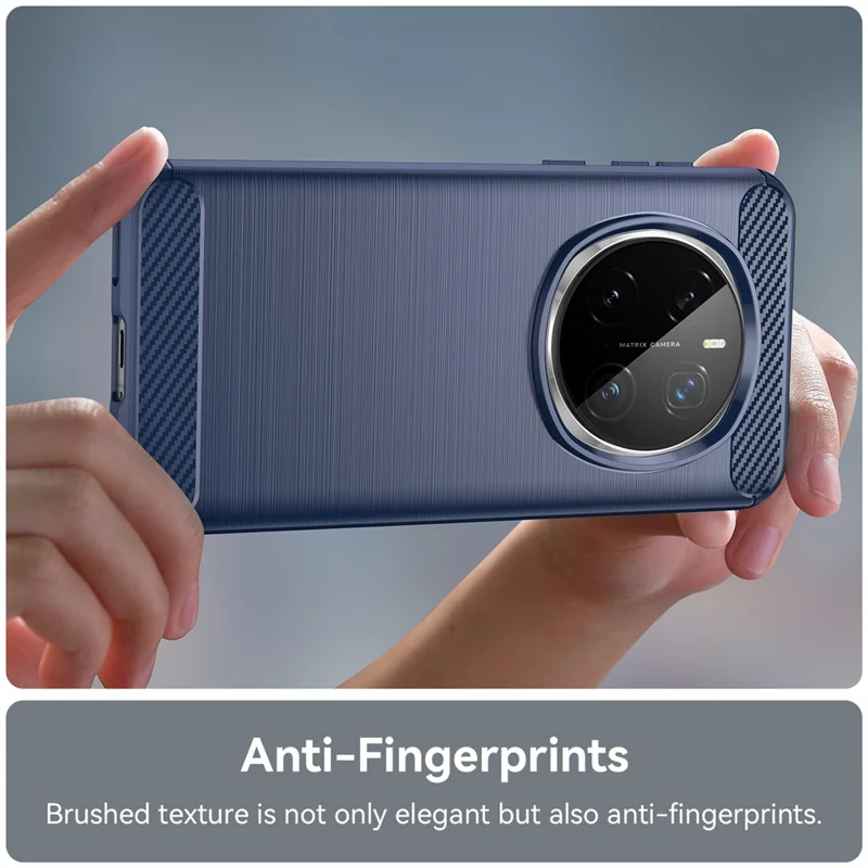 For Honor Magic7 Pro 5G Case Carbon Fiber Texture Brushed Anti Fingerprint Phone Back Cover - Blue