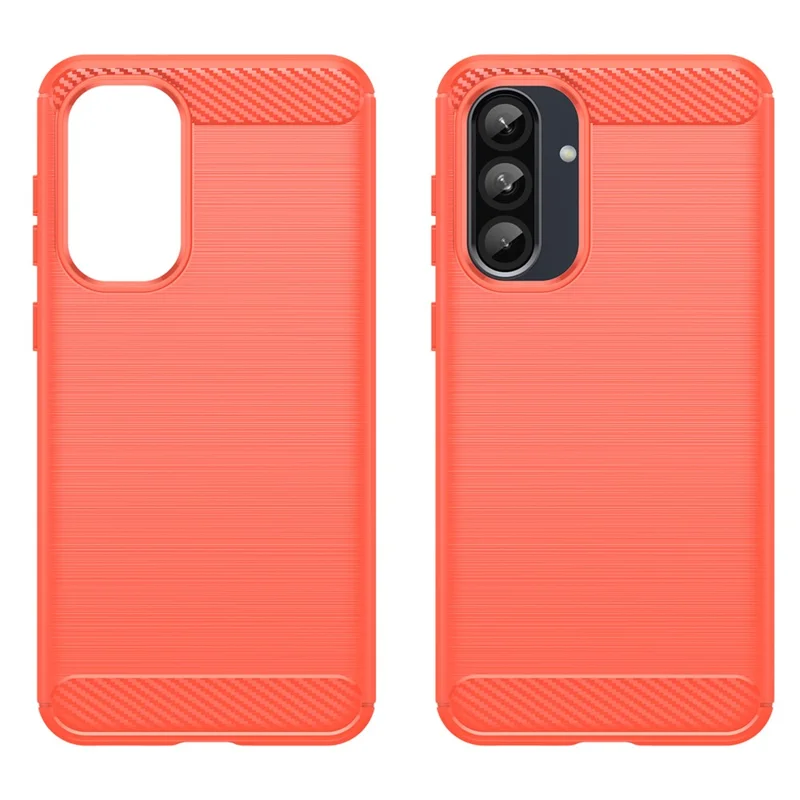 For Samsung Galaxy A36 5G / A56 5G Case Carbon Fiber Texture Brushed Anti Fingerprint Phone Back Cover - Red