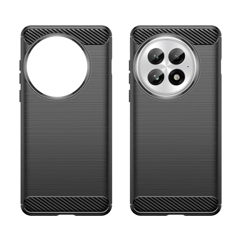 For OnePlus 13 Case Carbon Fiber Texture Brushed Anti Fingerprint Phone Back Cover - Black