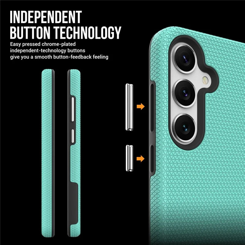 For Samsung Galaxy S25+ Case TPU+PC Four Corner Anti-Drop Phone Cover - Mint Green