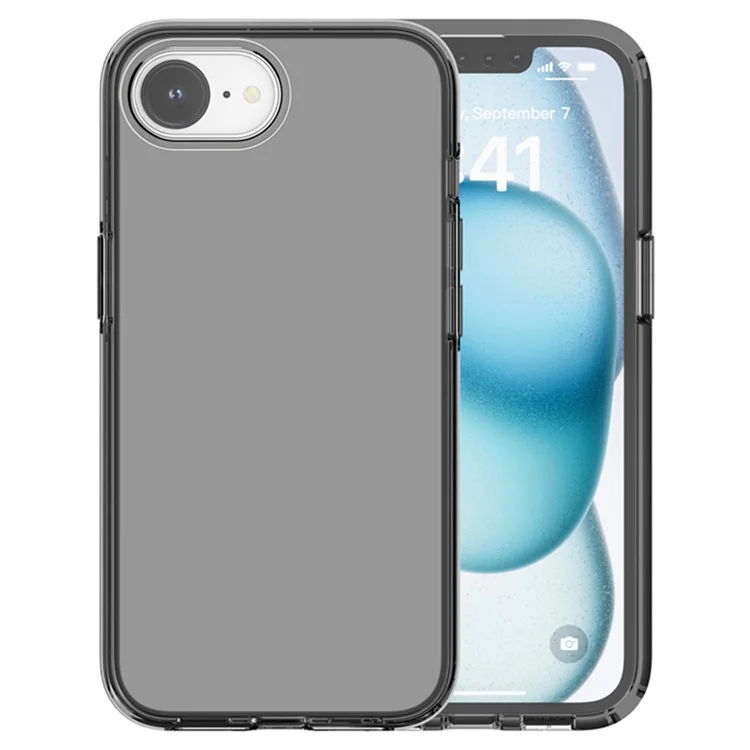 Coque pour iPhone SE (2025) - Épaissie, antichoc, en TPU + PC, avec dos transparent - Gris transparent