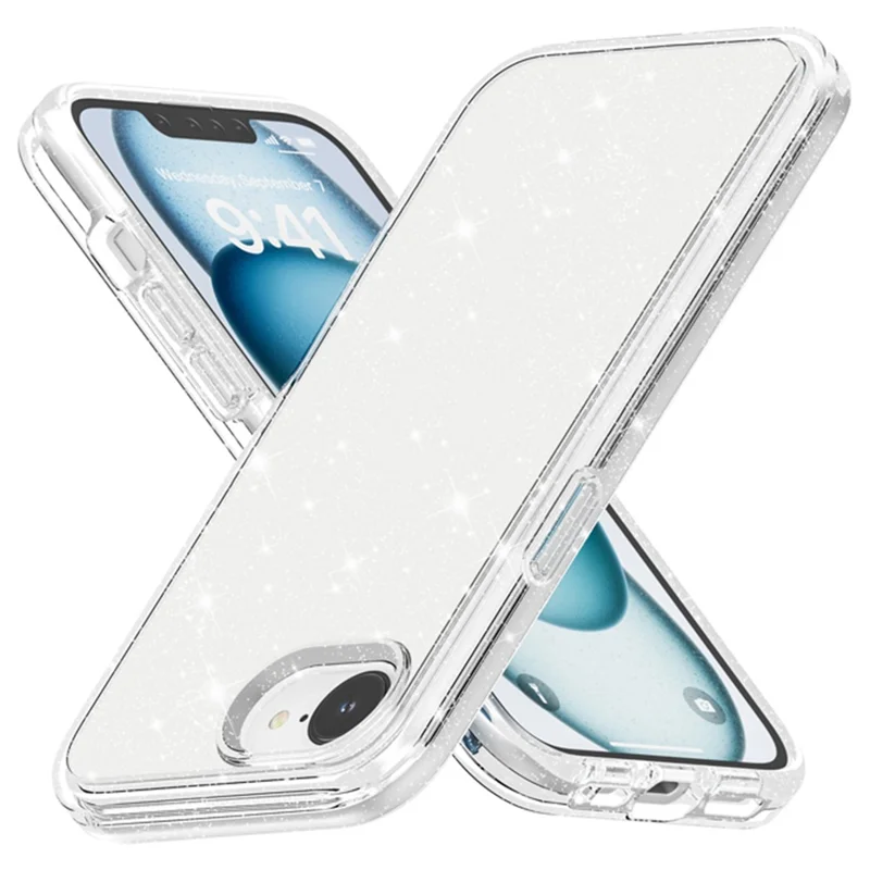 Coque pour iPhone SE (2025) Renforcée Antichoc TPU + PC Avec Dos Scintillant - Blanc