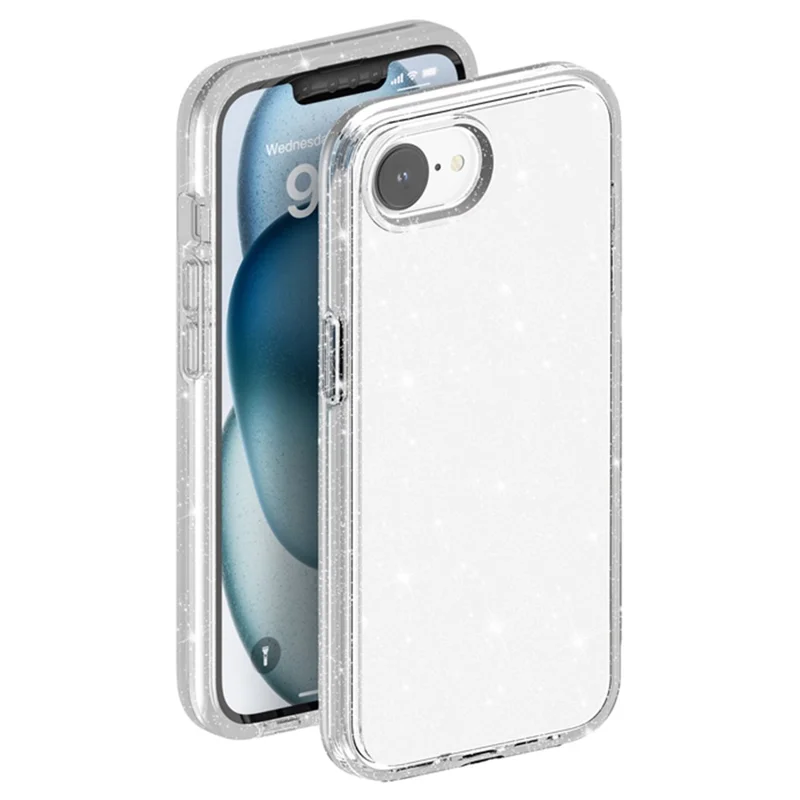 Coque pour iPhone SE (2025) Renforcée Antichoc TPU + PC Avec Dos Scintillant - Blanc