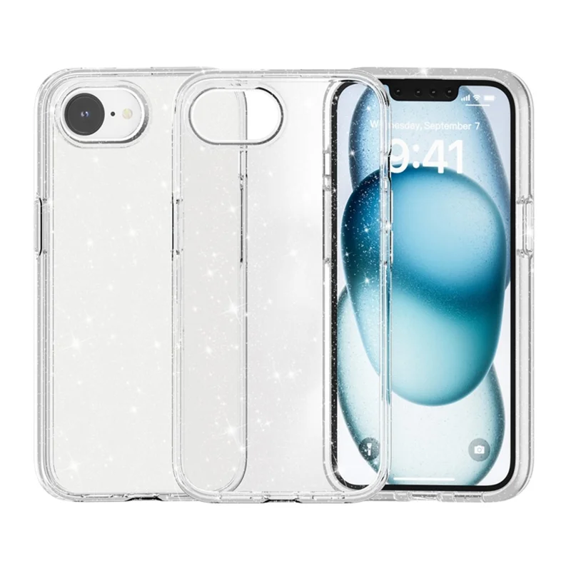Coque pour iPhone SE (2025) Renforcée Antichoc TPU + PC Avec Dos Scintillant - Blanc