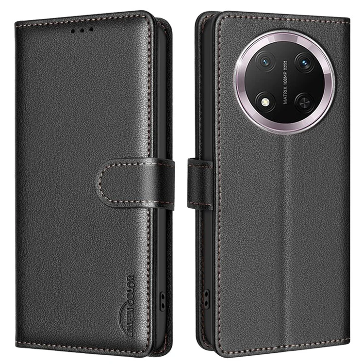 BINFEN COLOR BF32 Custodia in pelle con protezione RFID per Honor X9c 5G / X60 Pro 5G - Nero