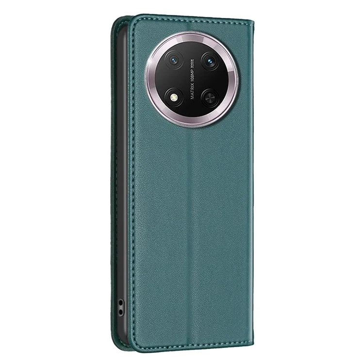 Custodia in pelle con slot per schede BINFEN COLOR BF18 per Honor X9c 5G / X60 Pro 5G - Verde