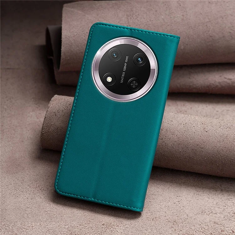 Custodia in pelle con slot per schede BINFEN COLOR BF18 per Honor X9c 5G / X60 Pro 5G - Verde