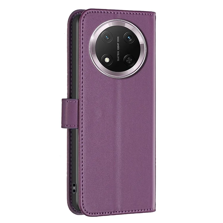 Capa carteira de couro tipo folio flip para BINFEN COLOR BF17 para Honor X9c 5G / X60 Pro 5G - Roxo escuro