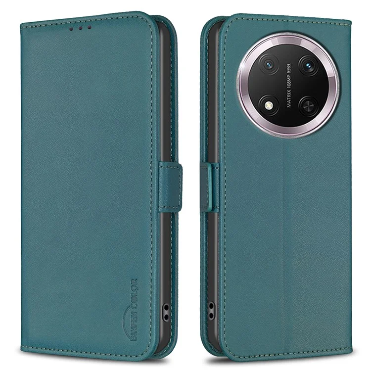 BINFEN COLOR BF31 Per Honor X9c 5G / X60 Pro 5G Custodia in pelle PU Flip Folio Portafoglio Cover - Verde