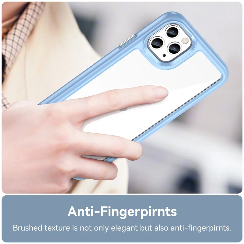 Capa para iPhone 11 Pro Max TPU + Acrílico Protetora Transparente - Azul