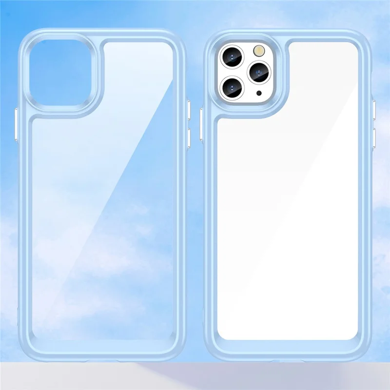 Capa para iPhone 11 Pro Max TPU + Acrílico Protetora Transparente - Azul