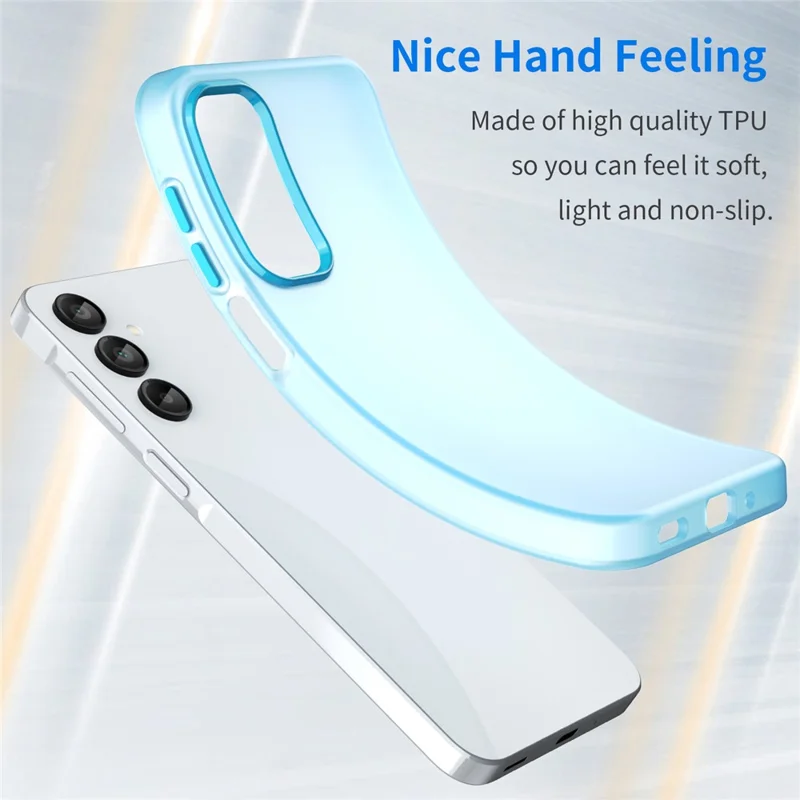 For Samsung Galaxy A16 5G  /  A16 4G Case TPU + PC Phone Back Cover Matte Translucent Design - Blue