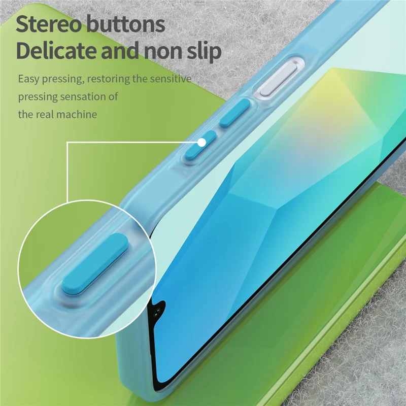 For Samsung Galaxy A16 5G  /  A16 4G Case TPU + PC Phone Back Cover Matte Translucent Design - Blue