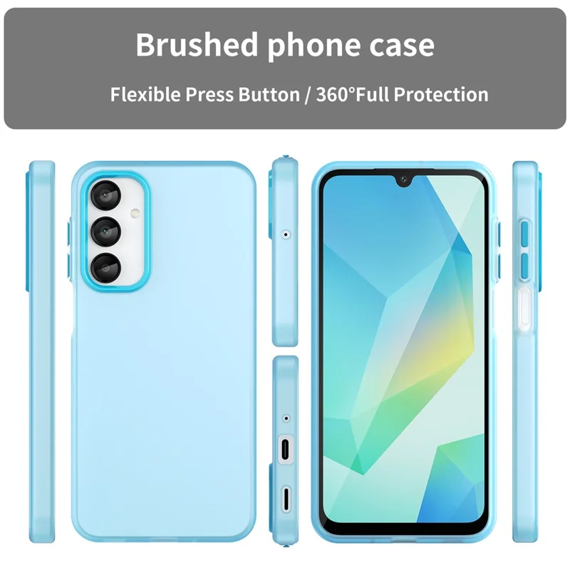 For Samsung Galaxy A16 5G  /  A16 4G Case TPU + PC Phone Back Cover Matte Translucent Design - Blue