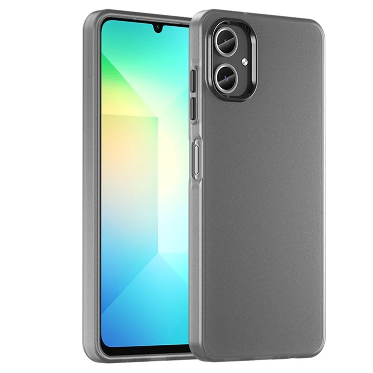 Coque pour Samsung Galaxy A06 en TPU + PC, couvercle de téléphone arrière mat et translucide - Noir
