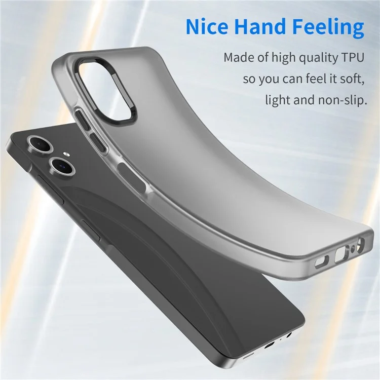 Coque pour Samsung Galaxy A06 en TPU + PC, couvercle de téléphone arrière mat et translucide - Noir