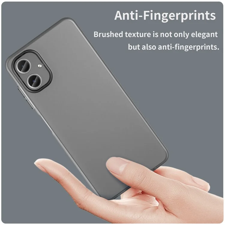 Coque pour Samsung Galaxy A06 en TPU + PC, couvercle de téléphone arrière mat et translucide - Noir
