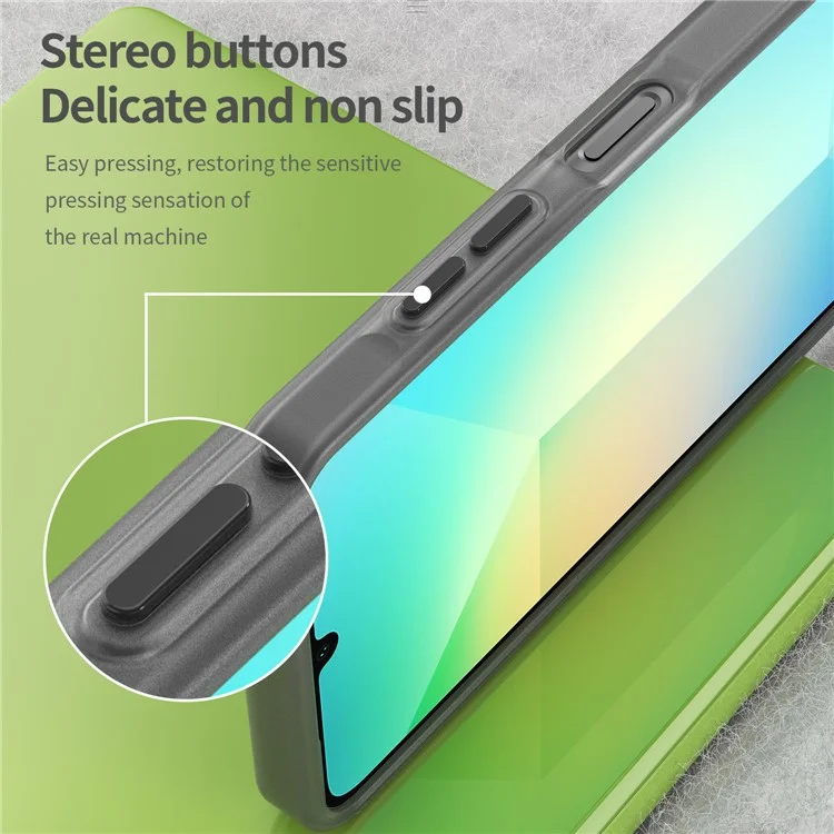 Coque pour Samsung Galaxy A06 en TPU + PC, couvercle de téléphone arrière mat et translucide - Noir