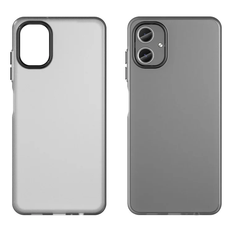 Coque pour Samsung Galaxy A06 en TPU + PC, couvercle de téléphone arrière mat et translucide - Noir