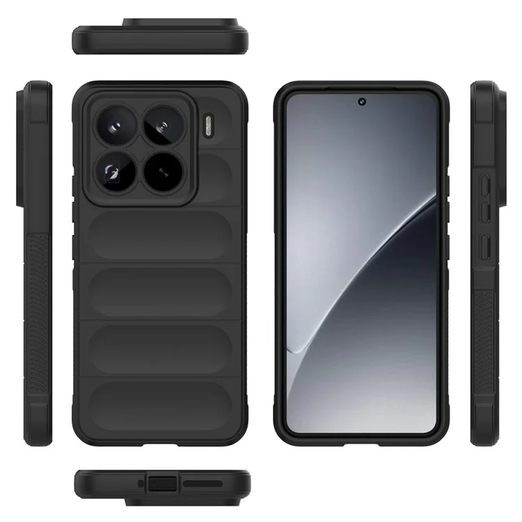 Capa para Xiaomi 15 Pro Anti-Queda Macia de TPU Resistente Capa Traseira do Telefone - Preta