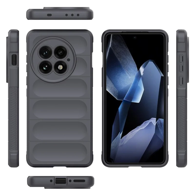 For OnePlus 13 Case Anti-Drop Soft TPU Rugged Phone Back Cover - Dark Grey