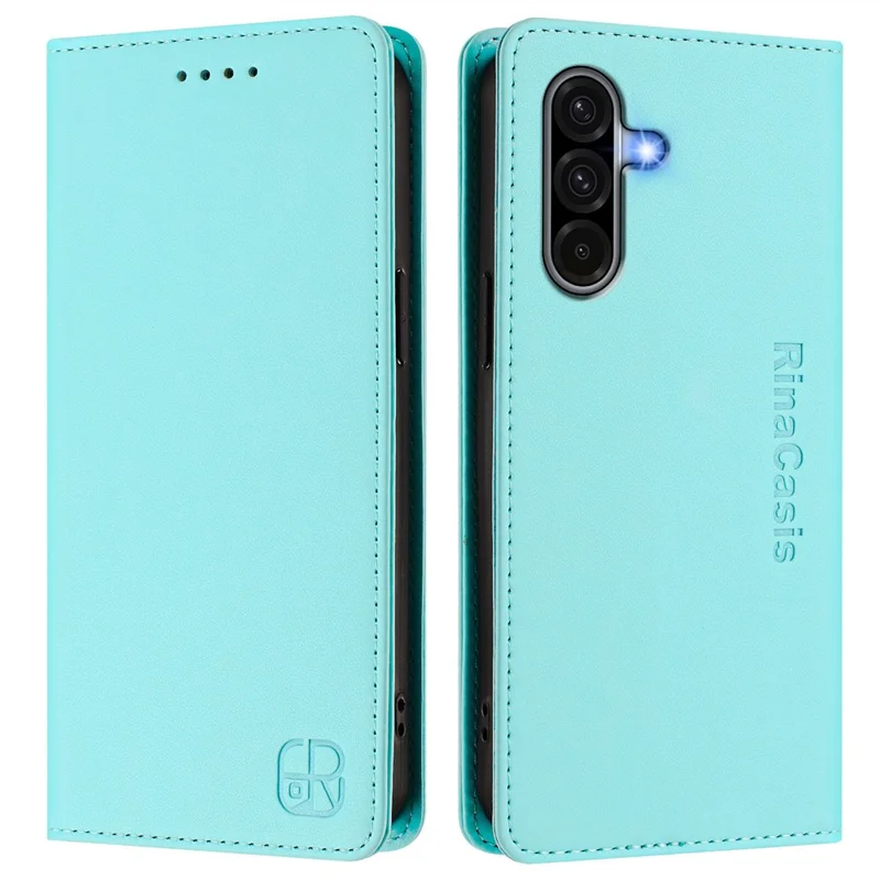 RINACASIS RC01 Lederhülle für Samsung Galaxy S24 FE mit RFID-Blockierung, magnetischem Verschluss - Minzgrün