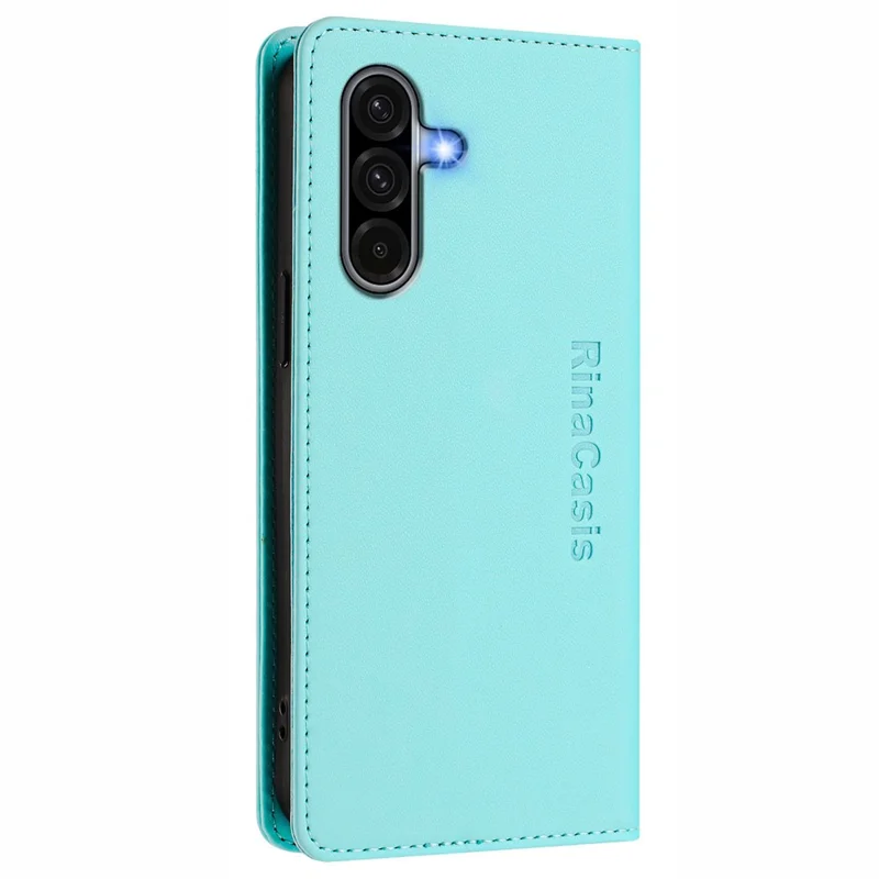 RINACASIS RC01 Lederhülle für Samsung Galaxy S24 FE mit RFID-Blockierung, magnetischem Verschluss - Minzgrün