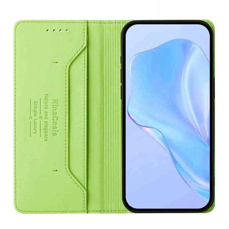 RINACASIS RC01 Lederetui für Samsung Galaxy S24 FE mit RFID-Blockierung, Magnetverschluss - Grün