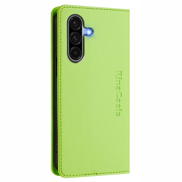 RINACASIS RC01 Lederetui für Samsung Galaxy S24 FE mit RFID-Blockierung, Magnetverschluss - Grün