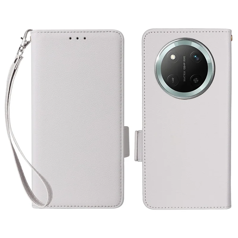 Lederhülle für Honor X9c 5G / Magic7 Lite 5G / X60 Pro 5G Litchi-Textur Wallet Flip Phone Cover - Weiß