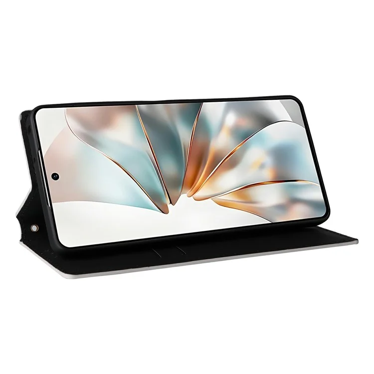 Für ZTE nubia Z60S Pro 5G Wallet Case Rhombus eingeprägte Leder-Handyhülle - Silber