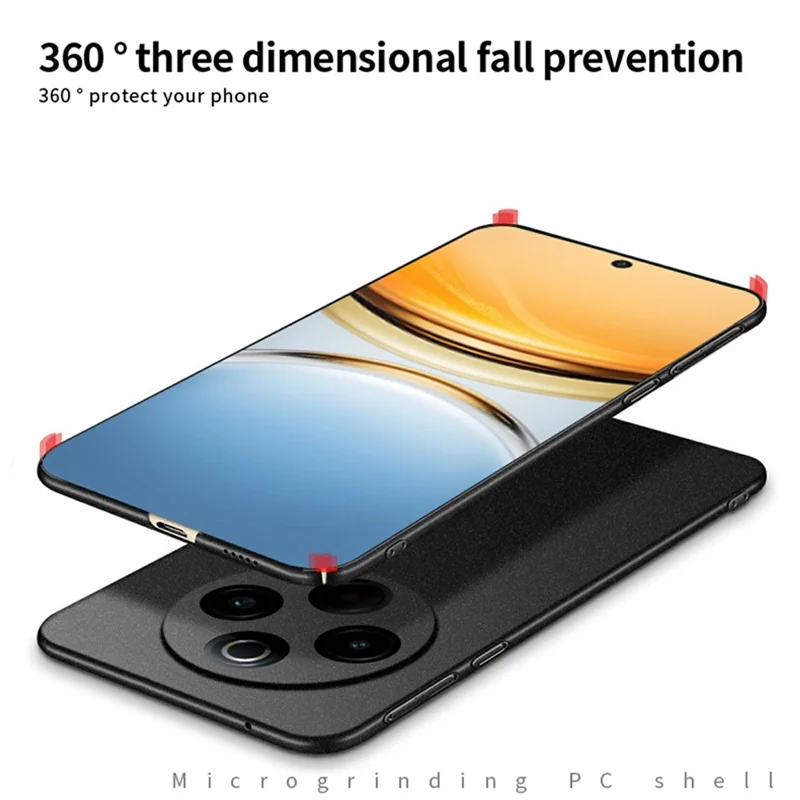 Funda para vivo Y300 Pro 5G de la serie Matte Shield de MOFI, cubierta de teléfono de PC ajustada - Negro
