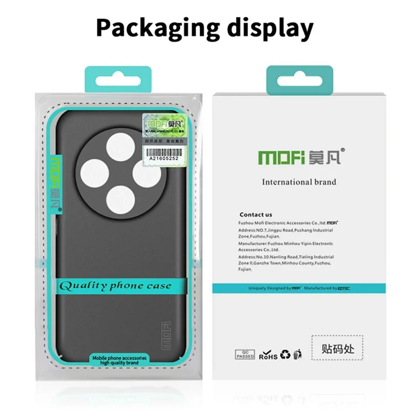 Funda para vivo Y300 Pro 5G de la serie Matte Shield de MOFI, cubierta de teléfono de PC ajustada - Negro