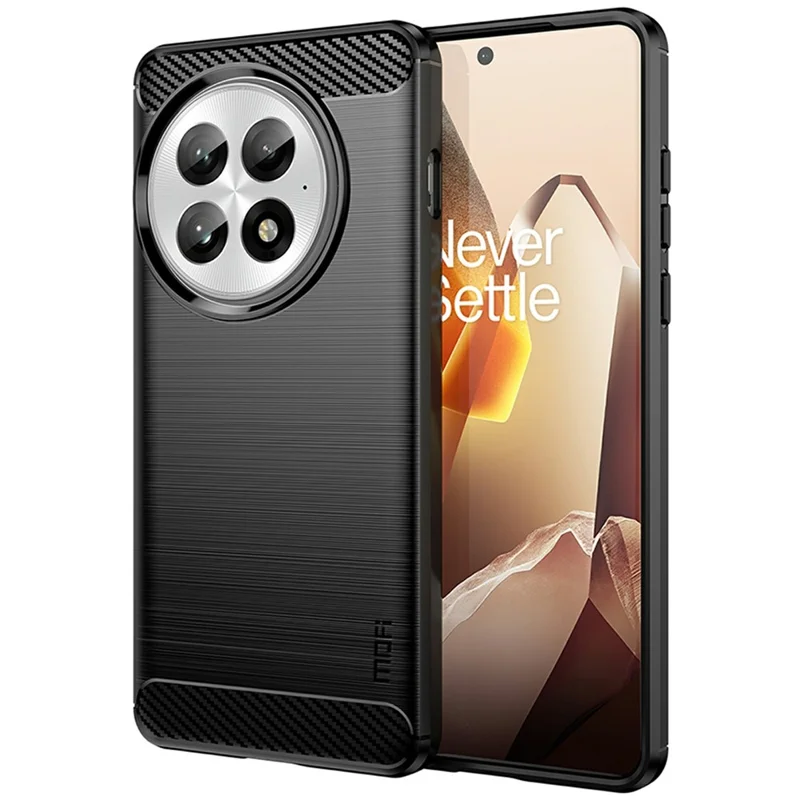 MOFI JK TPU Series-1 For OnePlus 13 Case Carbon Fiber Texture TPU Soft Phone Cover - Black