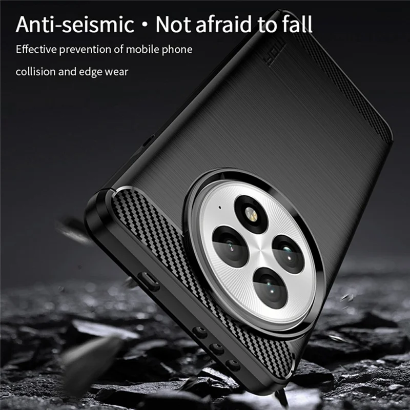 MOFI JK TPU Series-1 For OnePlus 13 Case Carbon Fiber Texture TPU Soft Phone Cover - Black