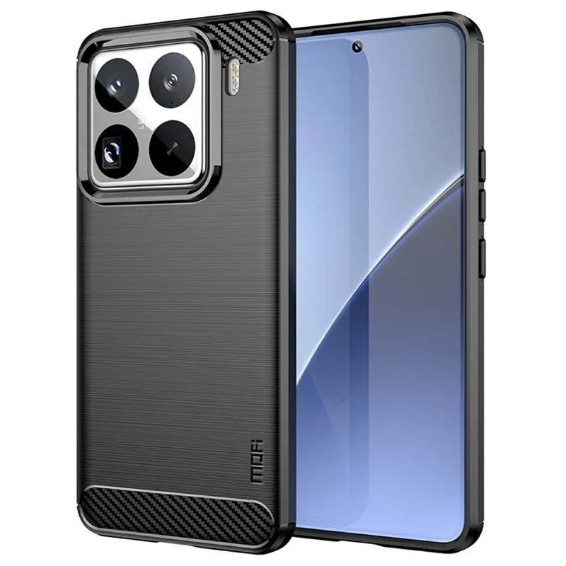 MOFI JK TPU Series-1 For Xiaomi 15 Pro Case Carbon Fiber Texture TPU Soft Phone Cover - Black