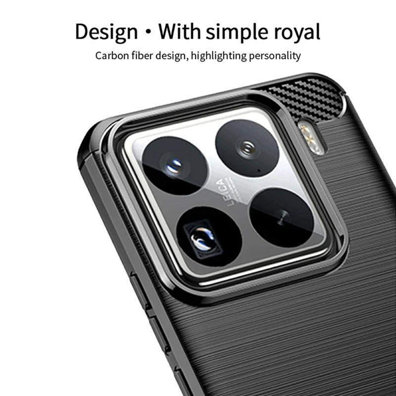 MOFI JK TPU Series-1 For Xiaomi 15 Pro Case Carbon Fiber Texture TPU Soft Phone Cover - Black