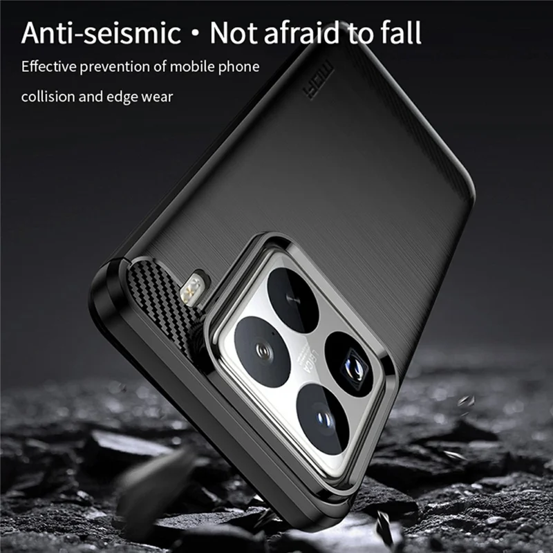 MOFI JK TPU Series-1 For Xiaomi 15 Pro Case Carbon Fiber Texture TPU Soft Phone Cover - Black